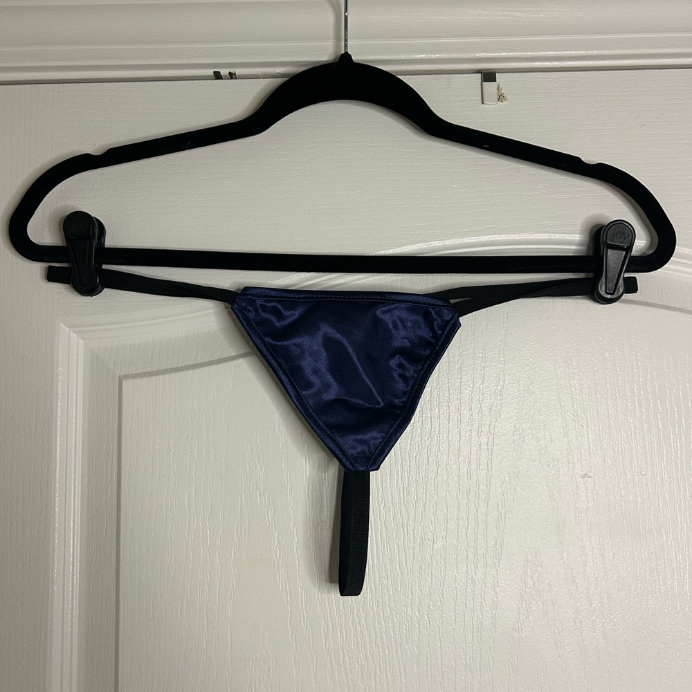 Sleek Black and Navy Thong